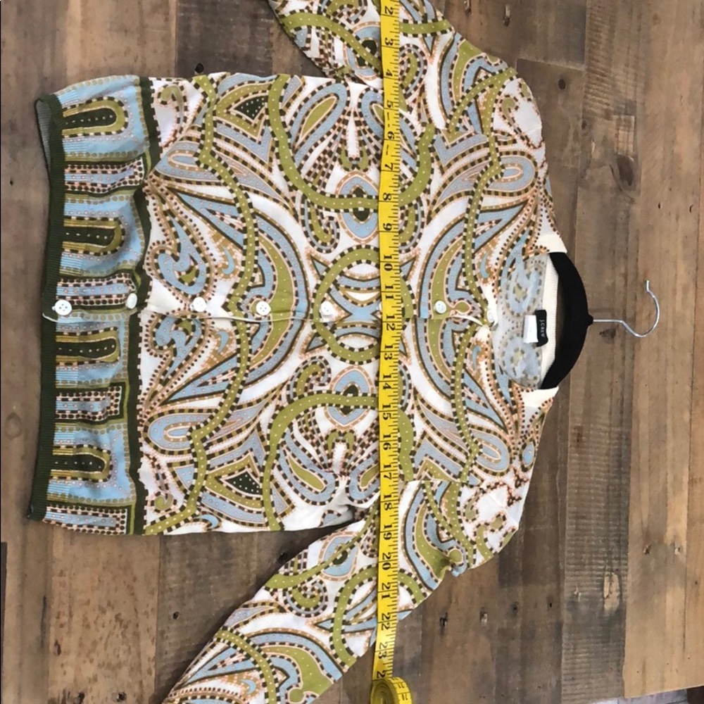 J. Crew Multicolor Patterned Cropped Cardigan - image 3